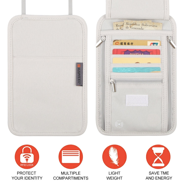 HAWEEL Neck Passport Wallet Bag Document Organizer Credit Cards Case Bag