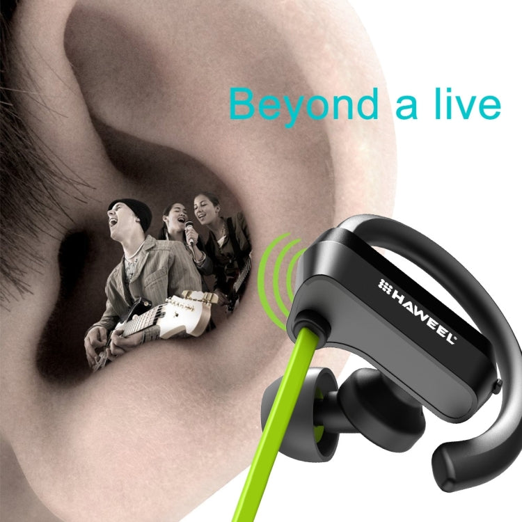 HAWEEL Anti Sweat Noise Cancelling Wireless Bluetooth 4.1 Earbud Stereo Earphone In-ear Headphone Sports Headset(Green)