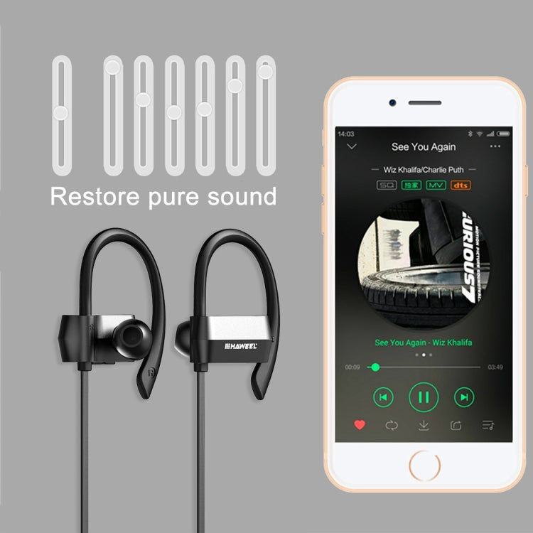 HAWEEL Anti Sweat Noise Cancelling Wireless Bluetooth 4.1 Earbud Stereo Earphone In-ear Headphone Sports Headset(Green)
