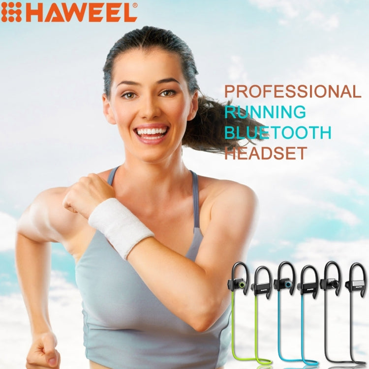 HAWEEL Anti Sweat Noise Cancelling Wireless Bluetooth 4.1 Earbud Stereo Earphone In-ear Headphone Sports Headset(Green)