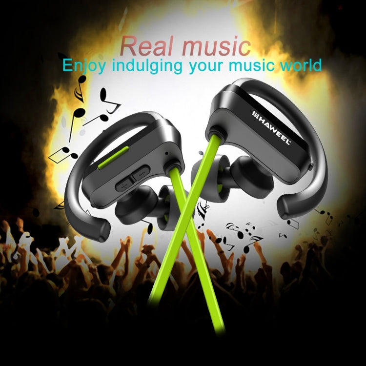HAWEEL Anti Sweat Noise Cancelling Wireless Bluetooth 4.1 Earbud Stereo Earphone In-ear Headphone Sports Headset(Green)
