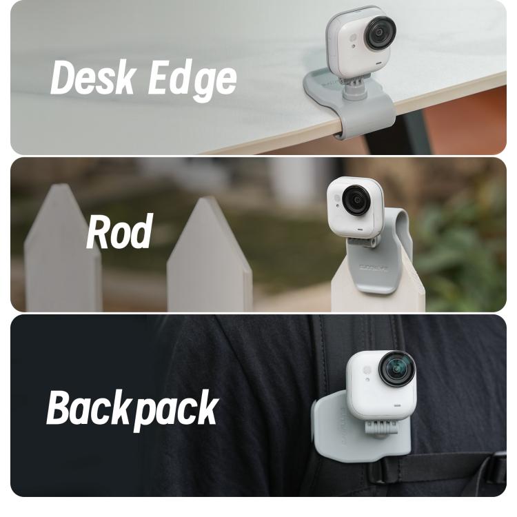 For Insta360 GO Ultra Sunnylife Magnetic Car Sun Visor Mount Action Camera Holder 360 Rotating 180 Tilt Sun Visor Holder  - Grey