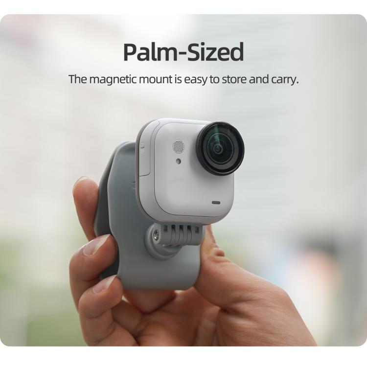 For Insta360 GO Ultra Sunnylife Magnetic Car Sun Visor Mount Action Camera Holder 360 Rotating 180 Tilt Sun Visor Holder  - Grey