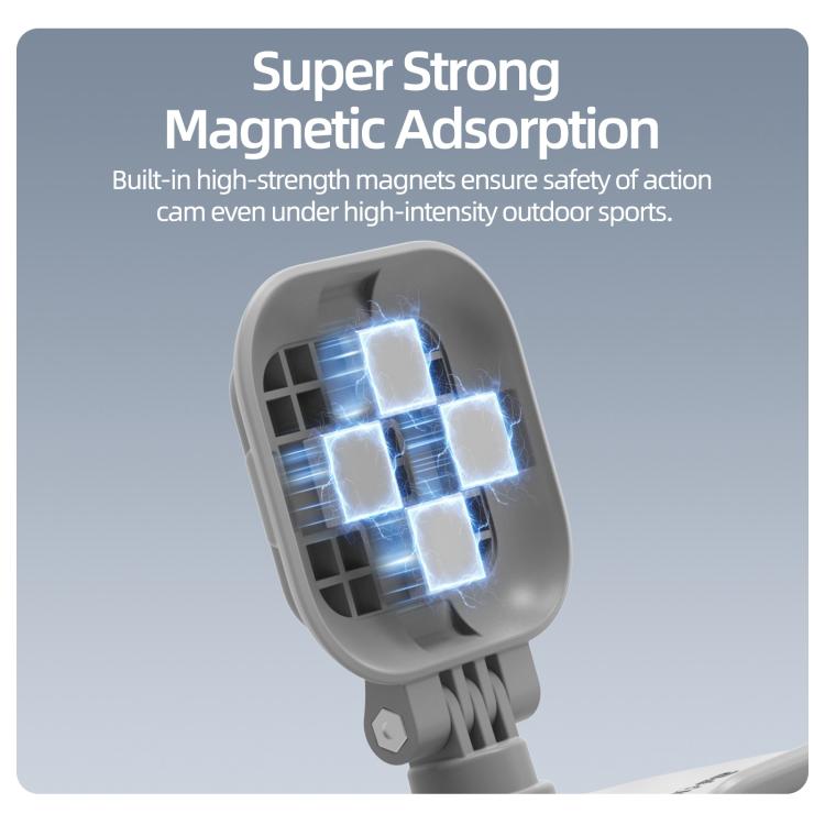 For Insta360 GO Ultra Sunnylife Magnetic Car Sun Visor Mount Action Camera Holder 360 Rotating 180 Tilt Sun Visor Holder  - Grey