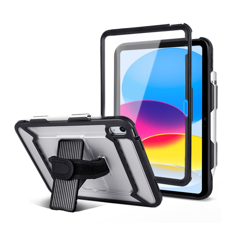 For iPad 10th Gen 10.9 2022 360 Full Body Shockproof Tablet Case with Grip & Holder & Pen Slot(Black)