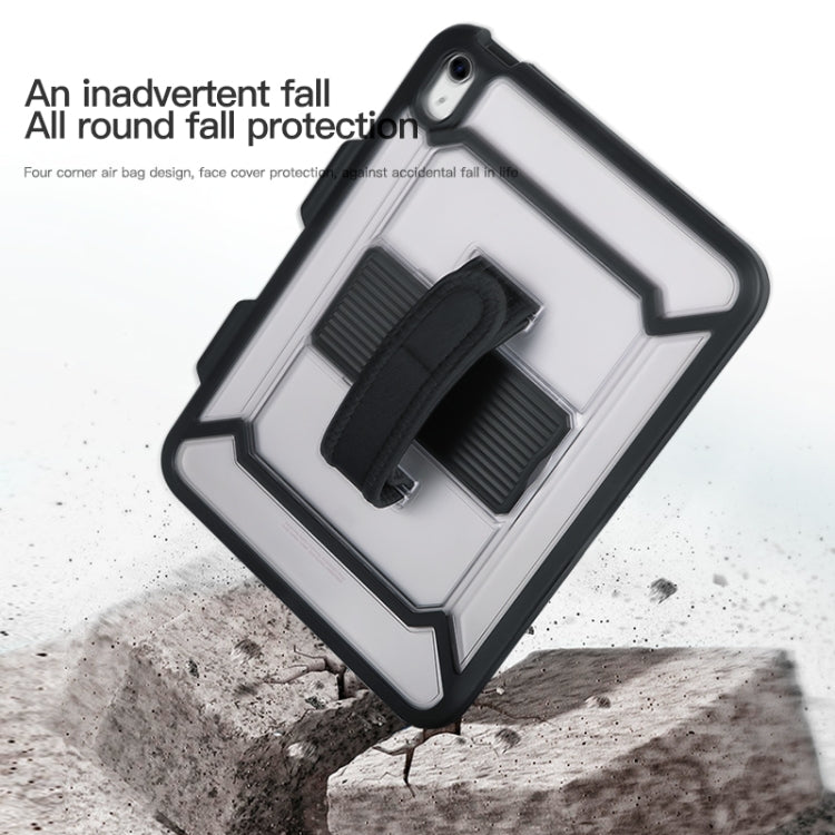 For iPad 10th Gen 10.9 2022 360 Full Body Shockproof Tablet Case with Grip & Holder & Pen Slot(Black)