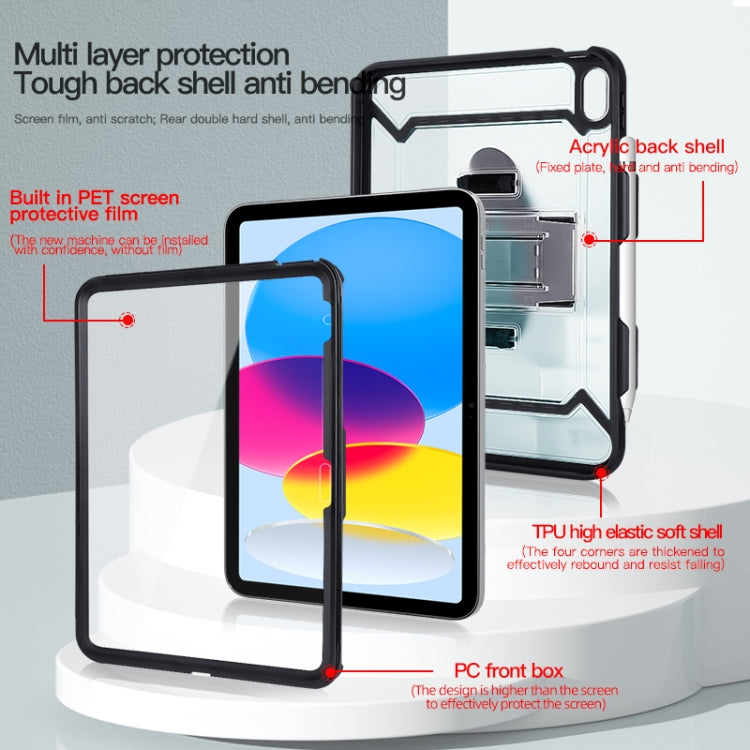 For iPad 10th Gen 10.9 2022 360 Full Body Shockproof Tablet Case with Grip & Holder & Pen Slot(Black)