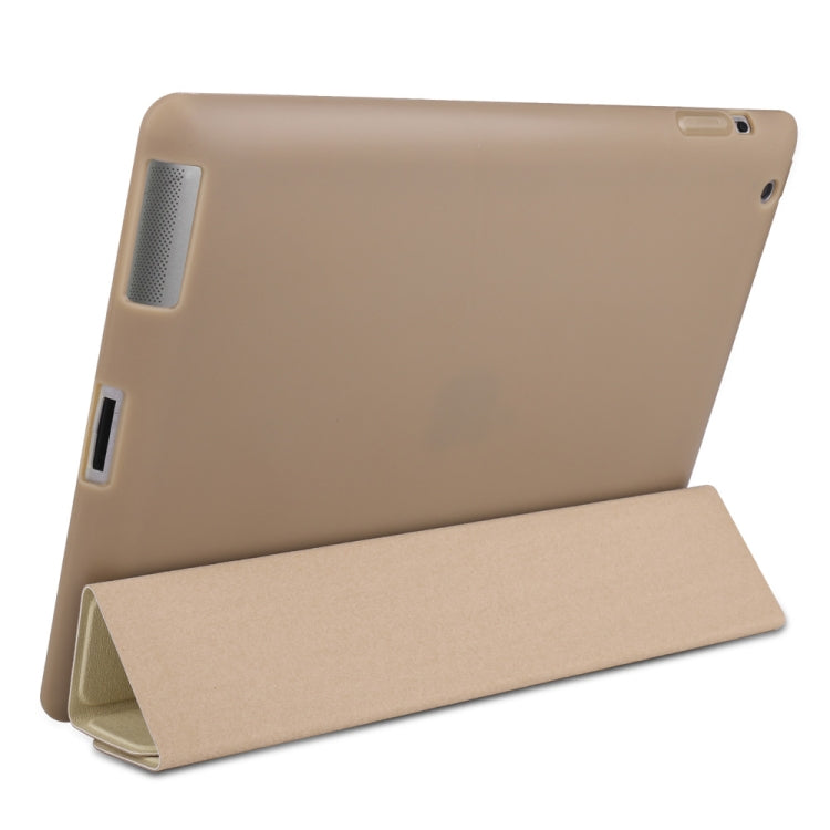 Maple Pattern Horizontal Flip PU Leather Case for iPad 4 / 3 / 2, with Three-folding Holder & Honeycomb TPU Cover