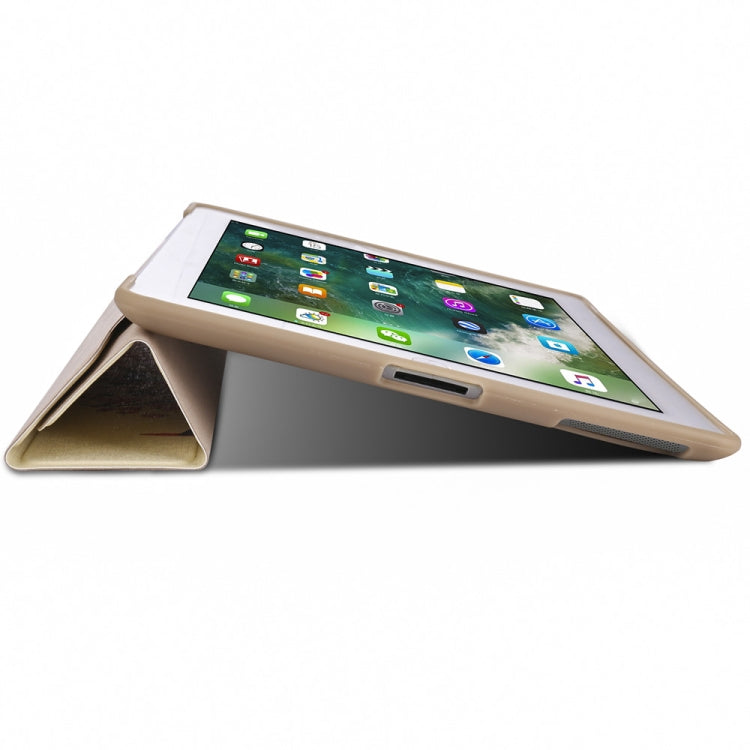 Maple Pattern Horizontal Flip PU Leather Case for iPad 4 / 3 / 2, with Three-folding Holder & Honeycomb TPU Cover
