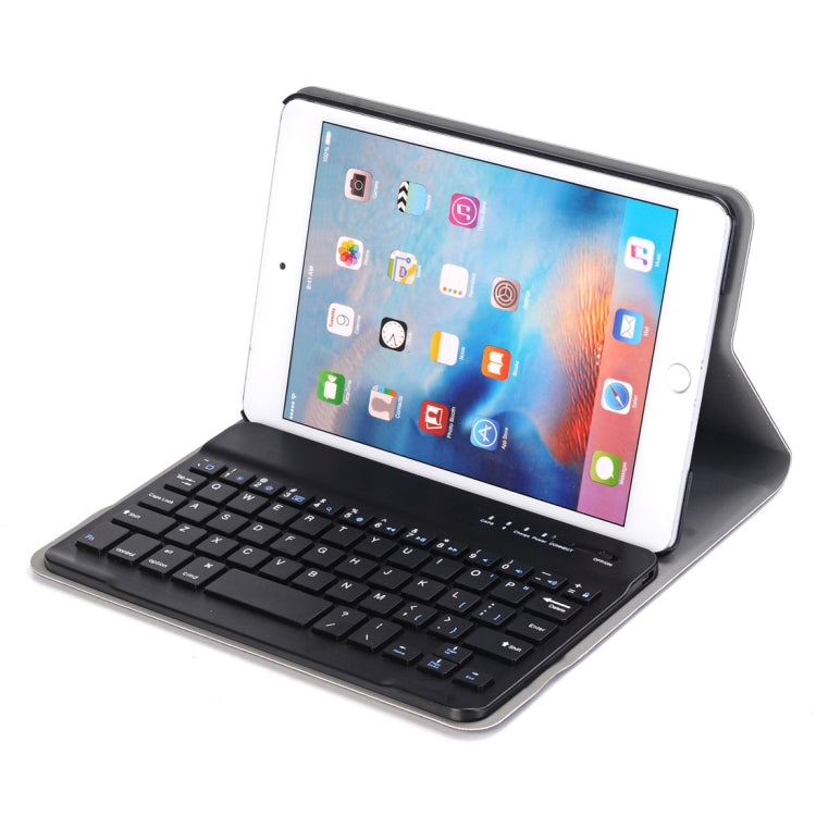 For iPad Mini 4 Ultra-thin ABS Bluetooth Keyboard Horizontal Flip Leather Tablet Case with Holder