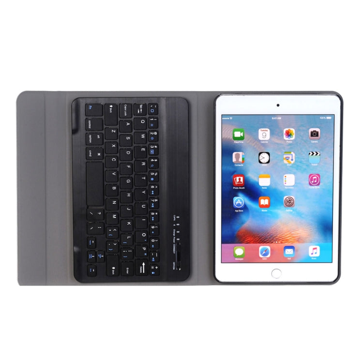 For iPad Mini 4 Ultra-thin ABS Bluetooth Keyboard Horizontal Flip Leather Tablet Case with Holder