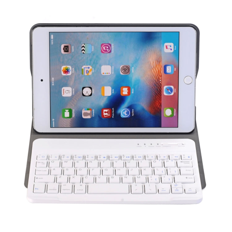 For iPad Mini 4 Ultra-thin ABS Bluetooth Keyboard Horizontal Flip Leather Tablet Case with Holder