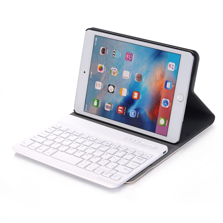 For iPad Mini 4 Ultra-thin ABS Bluetooth Keyboard Horizontal Flip Leather Tablet Case with Holder