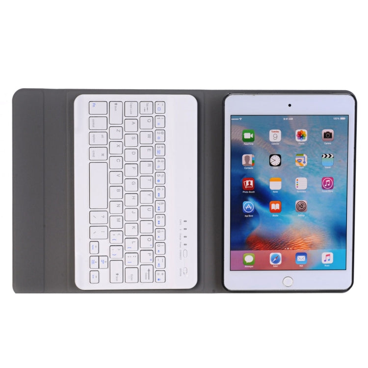 For iPad Mini 4 Ultra-thin ABS Bluetooth Keyboard Horizontal Flip Leather Tablet Case with Holder
