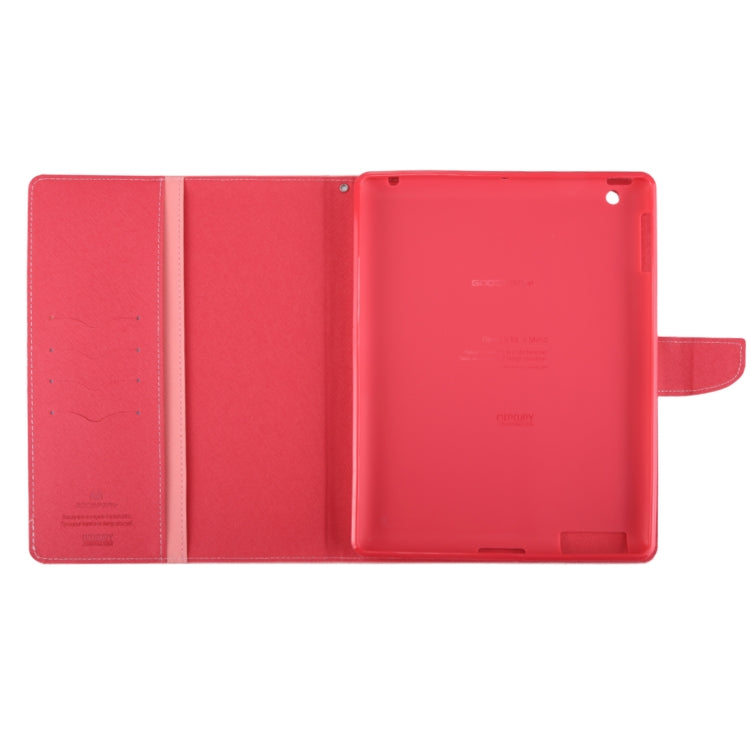 GOOSPERY FANCY DIARY for iPad 4 / 3 / 2 Cross Texture Leather Case with Holder & Card slots & Wallet