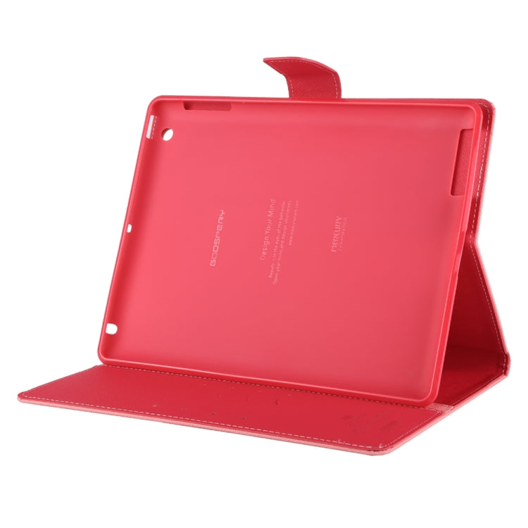 GOOSPERY FANCY DIARY for iPad 4 / 3 / 2 Cross Texture Leather Case with Holder & Card slots & Wallet