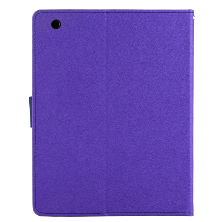 GOOSPERY FANCY DIARY for iPad 4 / 3 / 2 Cross Texture Leather Case with Holder & Card slots & Wallet
