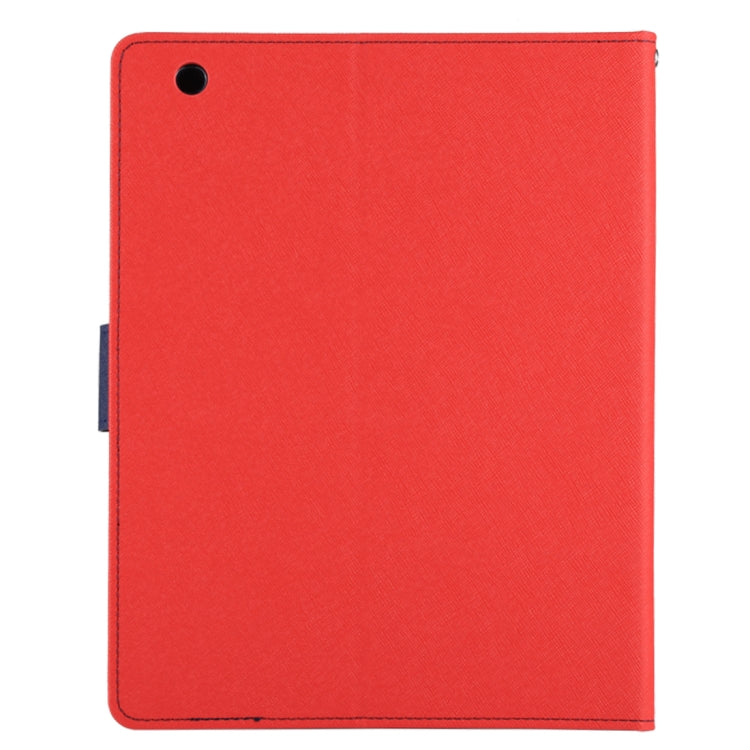 GOOSPERY FANCY DIARY for iPad 4 / 3 / 2 Cross Texture Leather Case with Holder & Card slots & Wallet