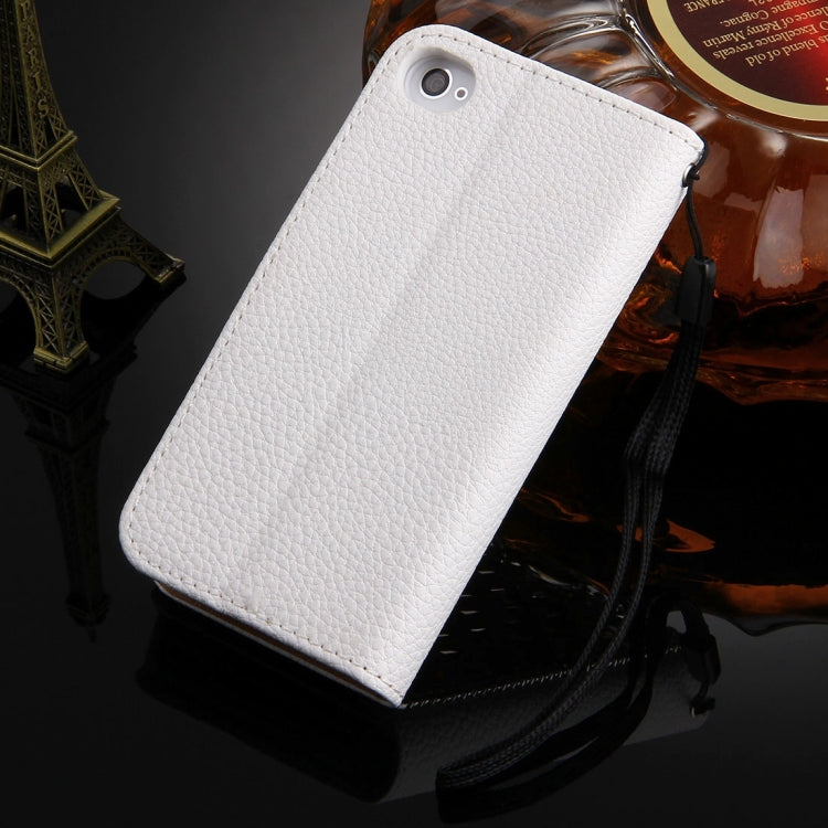 For iPhone 4 & 4S Diamond Encrusted Bowknot Pattern Horizontal Flip Leather Case with Magnetic Buckle & Card Slots & Holder & Lanyard