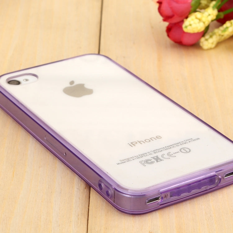 For iPhone 4 & 4S Acrylic+TPU Transparent Hard Case