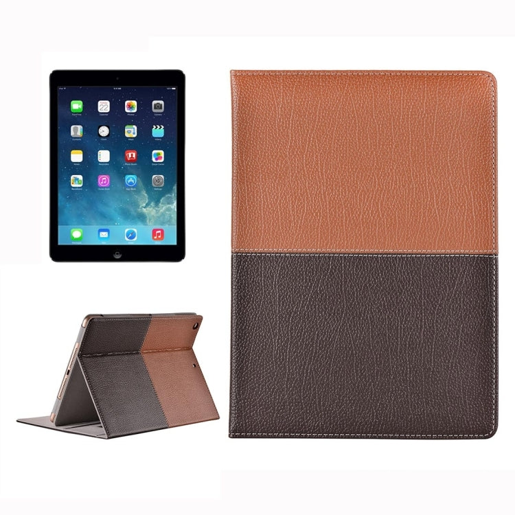 For iPad Air / iPad 5 Double Color Horizontal Flip PU Leather Case with Holder & Card Slots & Wallet & Hand Straps