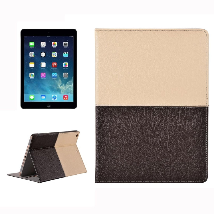 For iPad Air / iPad 5 Double Color Horizontal Flip PU Leather Case with Holder & Card Slots & Wallet & Hand Straps