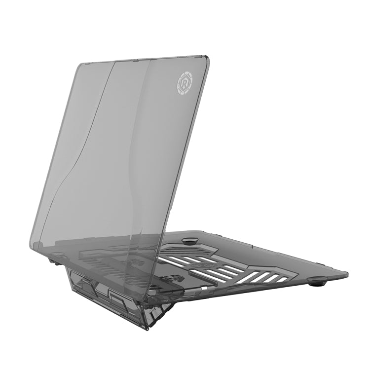 Multi-function Ultra-thin Translucent Heat Dissipation Laptop PC Protective Case for MacBook Air 13.3 inch(2018), with Holder & Handle & Slip-resistant Feet