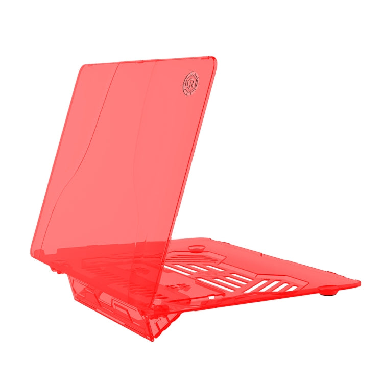 Multi-function Ultra-thin Translucent Heat Dissipation Laptop PC Protective Case for MacBook Air 13.3 inch(2018), with Holder & Handle & Slip-resistant Feet