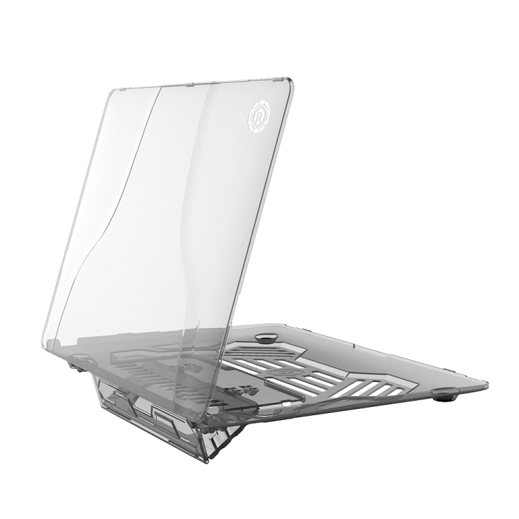 Multi-function Ultra-thin Translucent Heat Dissipation Laptop PC Protective Case for MacBook Air 13.3 inch(2018), with Holder & Handle & Slip-resistant Feet