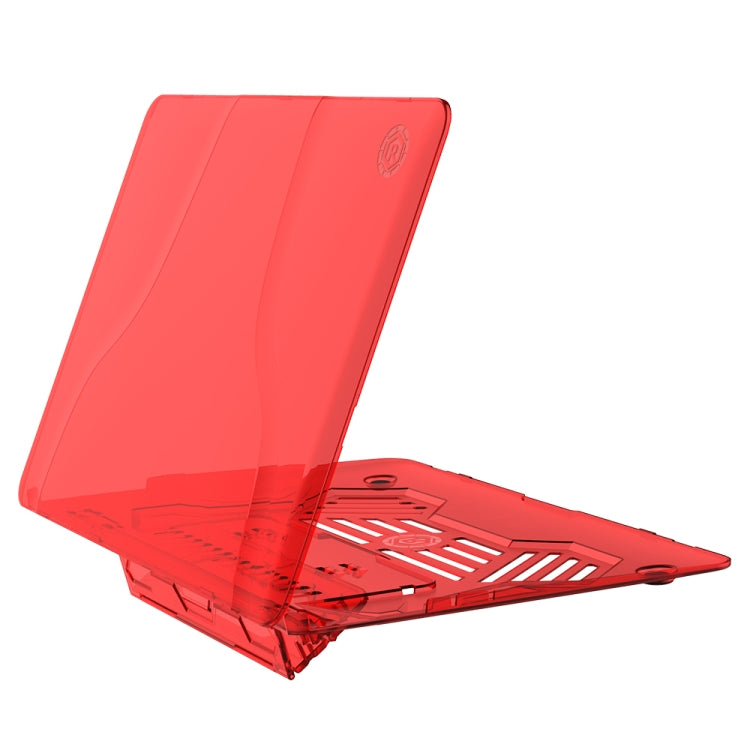 For MacBook Air 13.3 inch A1466 2012-2017 / A1369 2010-2012 Multi-function Ultra-thin Translucent Heat Dissipation Laptop PC Protective Case with Holder & Handle & Slip-resistant Feet