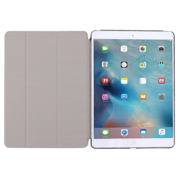For iPad Air / iPad 5 Plain Weave Texture PU Leather + Translucent Frosted Plastic Case with 3-folding Holder & Sleep / Wake-up Function