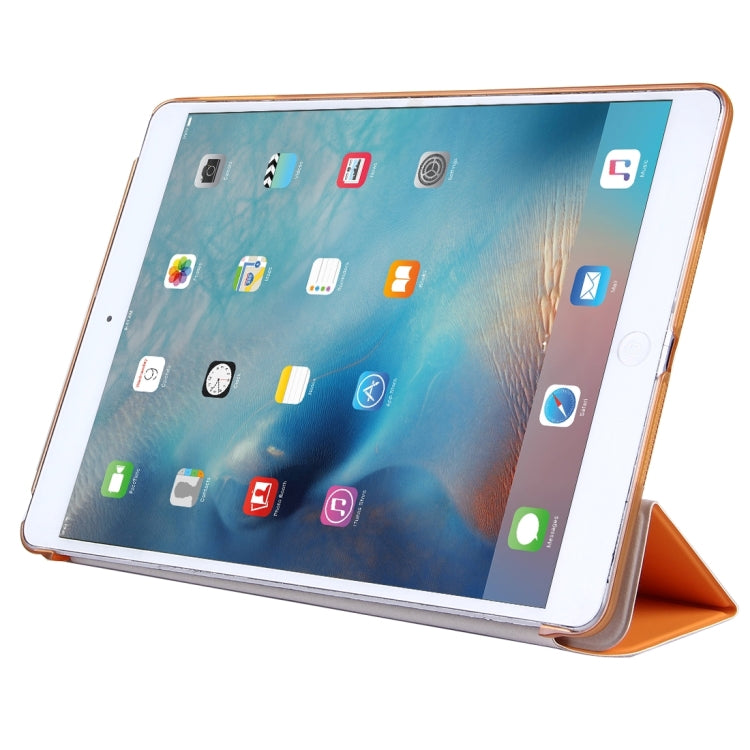For iPad Air / iPad 5 Plain Weave Texture PU Leather + Translucent Frosted Plastic Case with 3-folding Holder & Sleep / Wake-up Function