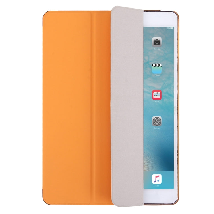 For iPad Air / iPad 5 Plain Weave Texture PU Leather + Translucent Frosted Plastic Case with 3-folding Holder & Sleep / Wake-up Function