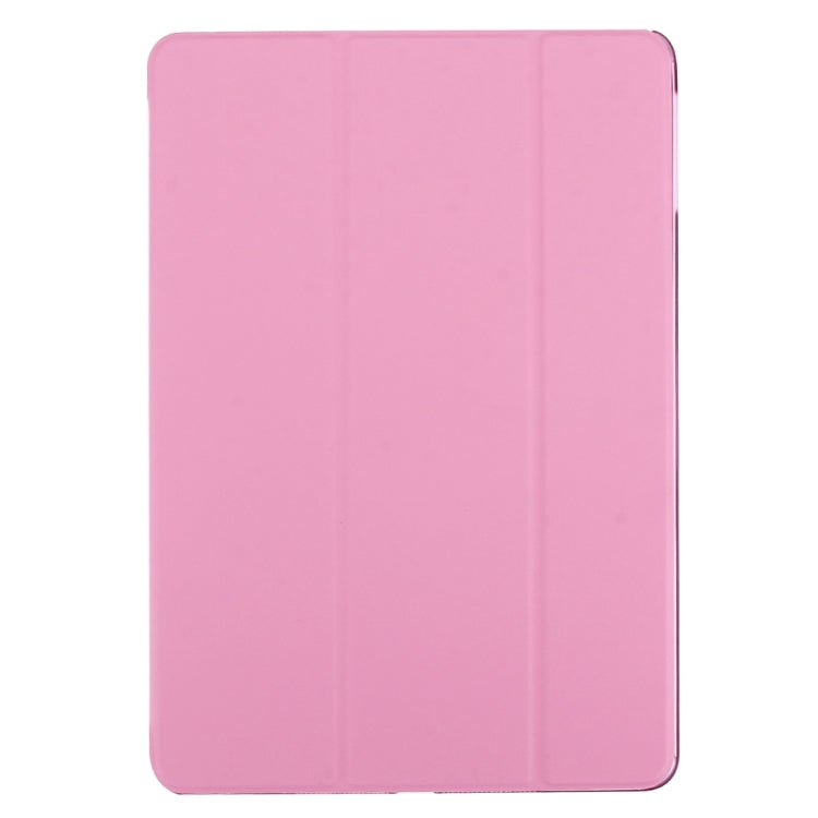 For iPad Air / iPad 5 Plain Weave Texture PU Leather + Translucent Frosted Plastic Case with 3-folding Holder & Sleep / Wake-up Function