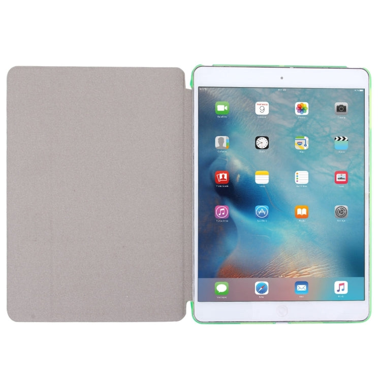 For iPad Air / iPad 5 Plain Weave Texture PU Leather + Translucent Frosted Plastic Case with 3-folding Holder & Sleep / Wake-up Function