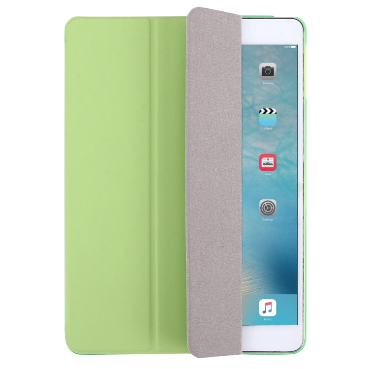 For iPad Air / iPad 5 Plain Weave Texture PU Leather + Translucent Frosted Plastic Case with 3-folding Holder & Sleep / Wake-up Function