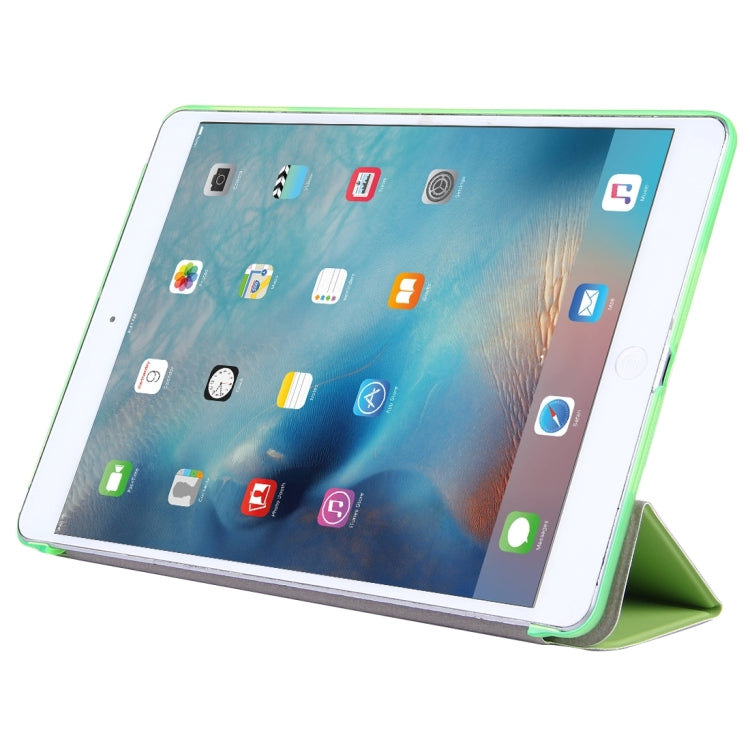 For iPad Air / iPad 5 Plain Weave Texture PU Leather + Translucent Frosted Plastic Case with 3-folding Holder & Sleep / Wake-up Function