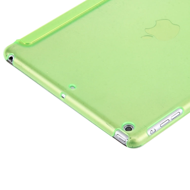 For iPad Air / iPad 5 Plain Weave Texture PU Leather + Translucent Frosted Plastic Case with 3-folding Holder & Sleep / Wake-up Function