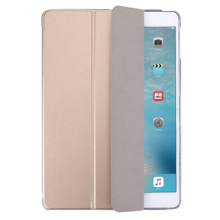 For iPad Air / iPad 5 Plain Weave Texture PU Leather + Translucent Frosted Plastic Case with 3-folding Holder & Sleep / Wake-up Function