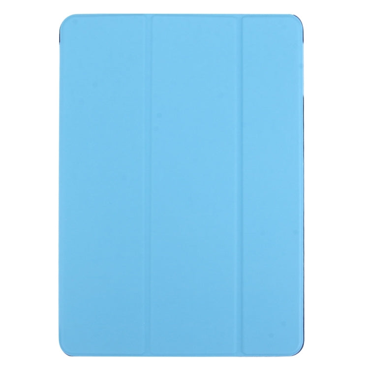 For iPad Air / iPad 5 Plain Weave Texture PU Leather + Translucent Frosted Plastic Case with 3-folding Holder & Sleep / Wake-up Function