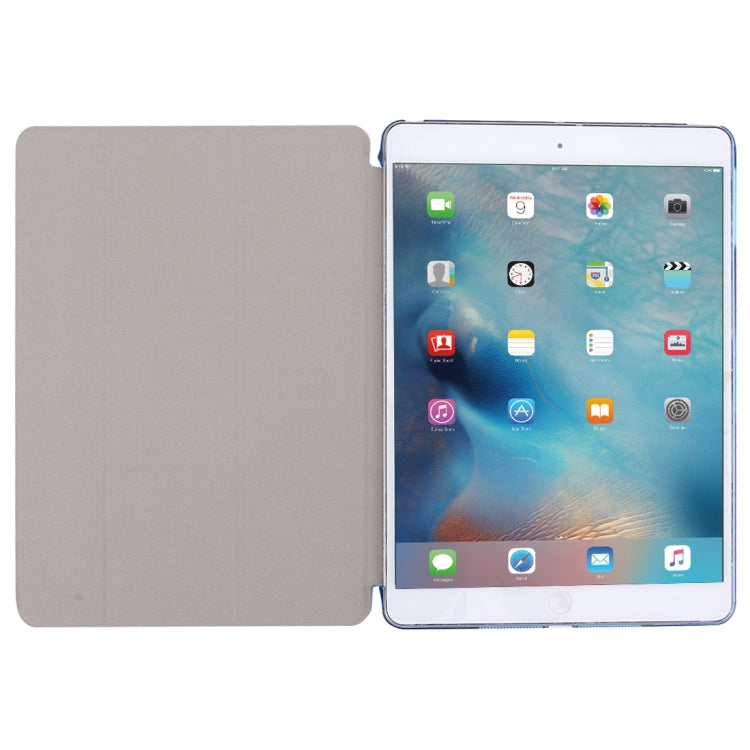For iPad Air / iPad 5 Plain Weave Texture PU Leather + Translucent Frosted Plastic Case with 3-folding Holder & Sleep / Wake-up Function