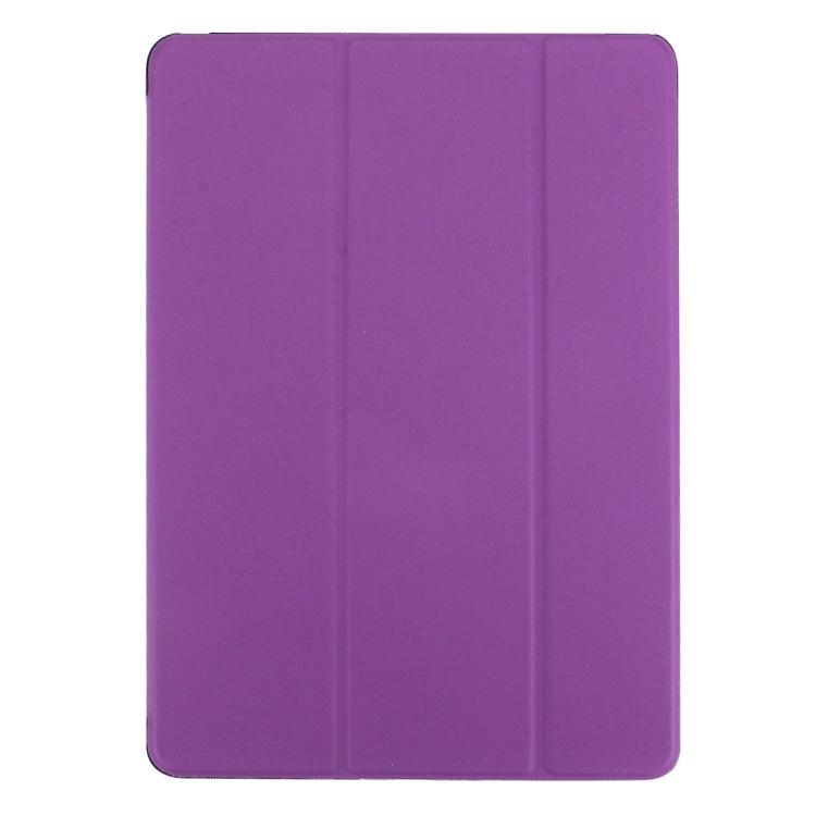 For iPad Air / iPad 5 Plain Weave Texture PU Leather + Translucent Frosted Plastic Case with 3-folding Holder & Sleep / Wake-up Function