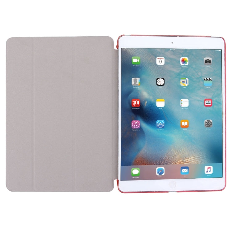 For iPad Air / iPad 5 Plain Weave Texture PU Leather + Translucent Frosted Plastic Case with 3-folding Holder & Sleep / Wake-up Function