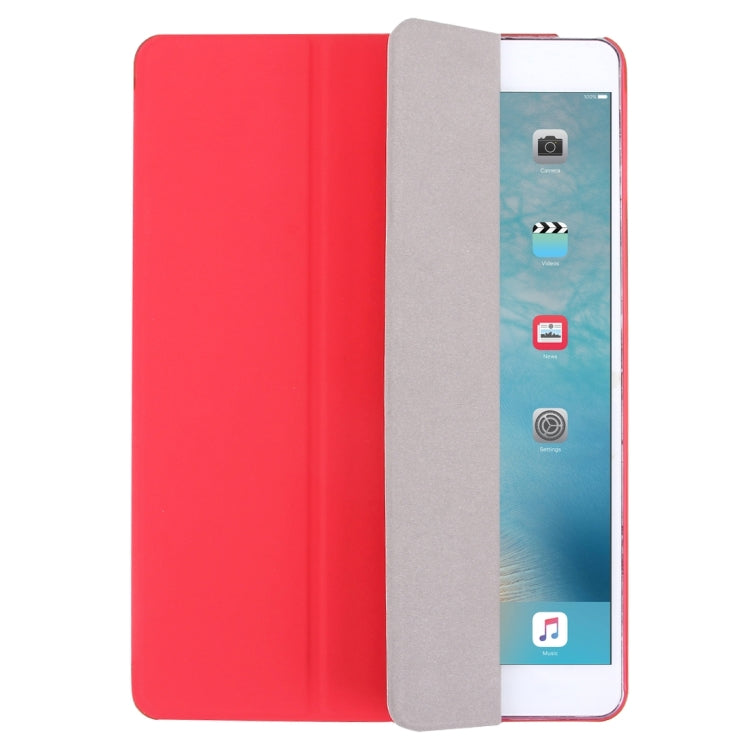 For iPad Air / iPad 5 Plain Weave Texture PU Leather + Translucent Frosted Plastic Case with 3-folding Holder & Sleep / Wake-up Function