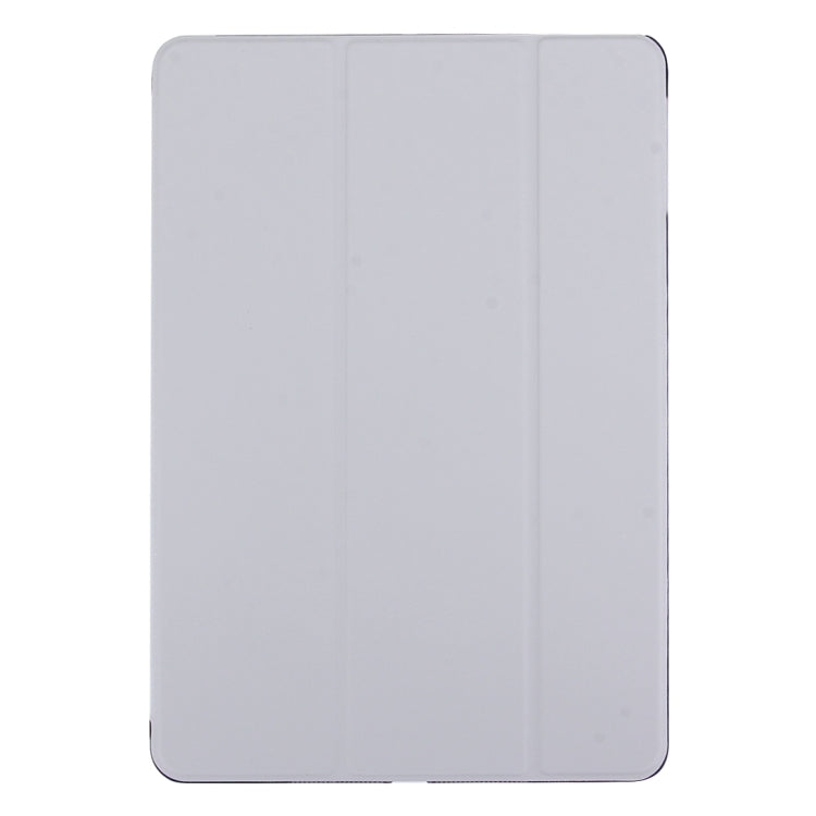 For iPad Air / iPad 5 Plain Weave Texture PU Leather + Translucent Frosted Plastic Case with 3-folding Holder & Sleep / Wake-up Function