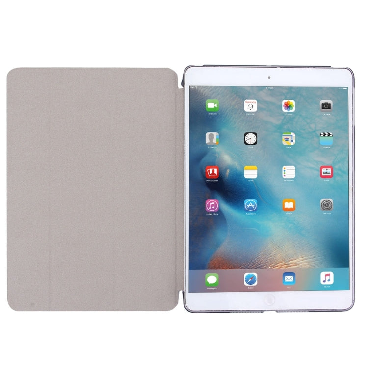 For iPad Air / iPad 5 Plain Weave Texture PU Leather + Translucent Frosted Plastic Case with 3-folding Holder & Sleep / Wake-up Function