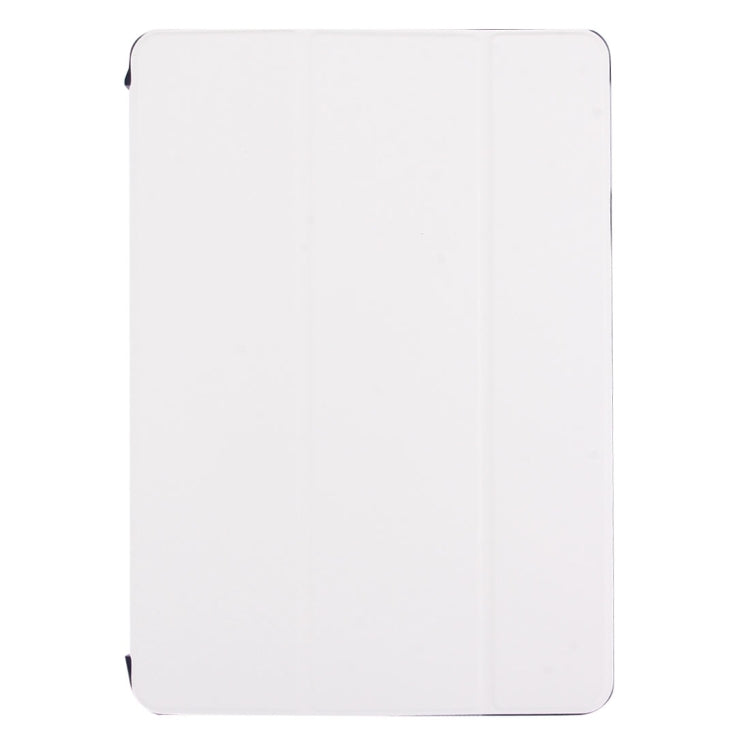 For iPad Air / iPad 5 Plain Weave Texture PU Leather + Translucent Frosted Plastic Case with 3-folding Holder & Sleep / Wake-up Function