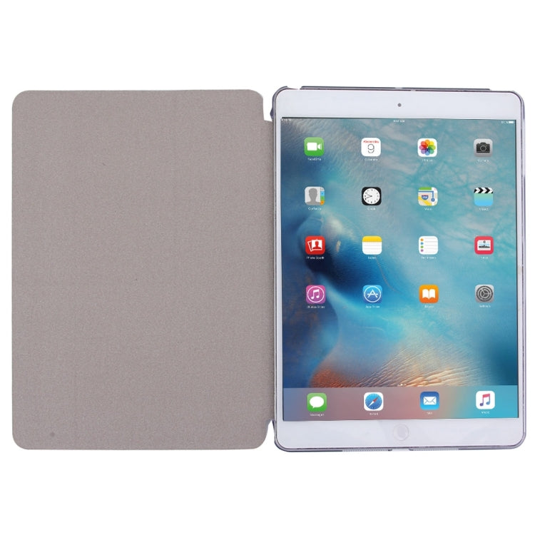 For iPad Air / iPad 5 Plain Weave Texture PU Leather + Translucent Frosted Plastic Case with 3-folding Holder & Sleep / Wake-up Function
