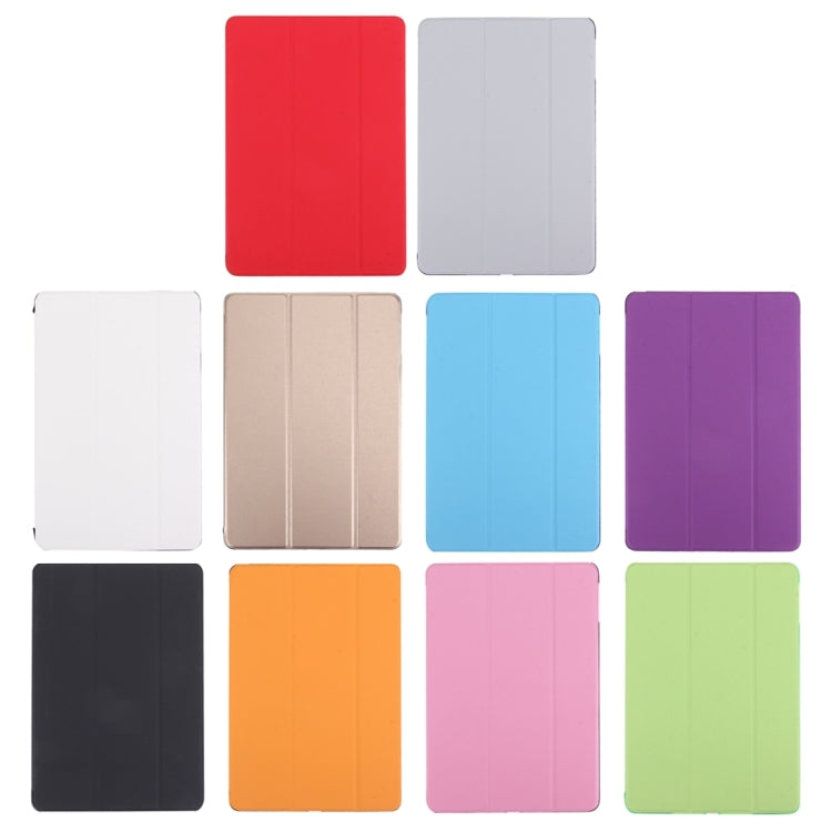 For iPad Air / iPad 5 Plain Weave Texture PU Leather + Translucent Frosted Plastic Case with 3-folding Holder & Sleep / Wake-up Function