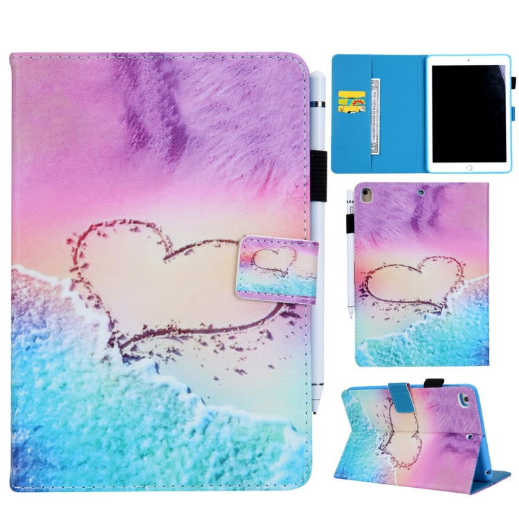 Heart Pattern Horizontal Flip Leather Case for iPad Air / Air 2 / iPad Pro 9.7 2016 / iPad 9.7 2017 / 9.7 2018, with Holder & Card Slot & Wallet